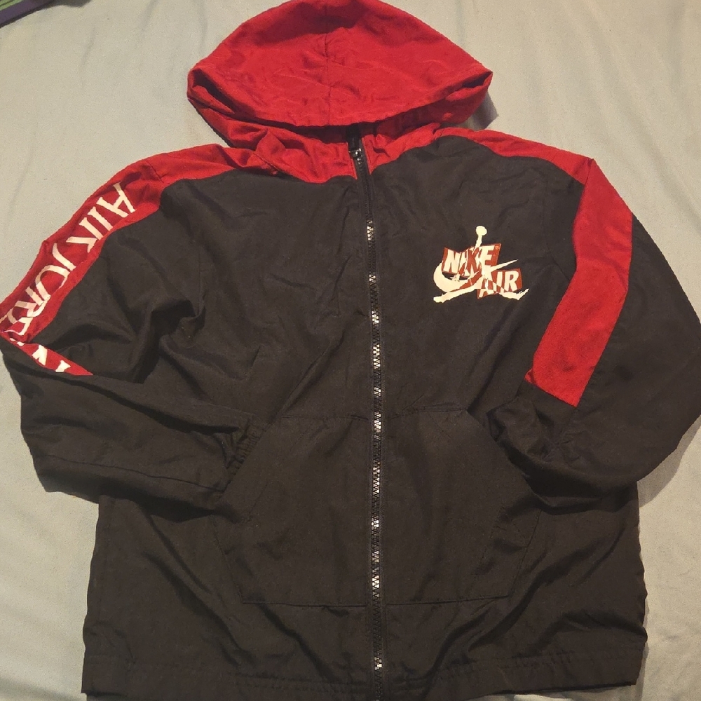 Kids Jordan Black and Red Windbreaker